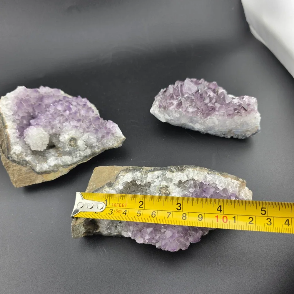Natural Amethyst Crystal Cluster Lot 3 Piece Raw Purple‎ Druzy Geode Specimens
